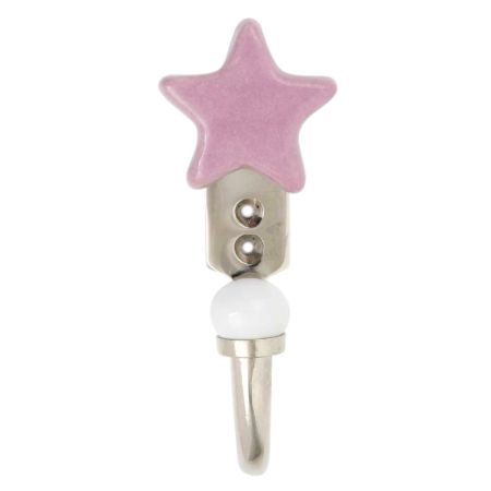 Solid Lavender Star Ceramic Hook